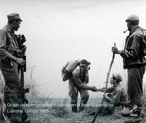 grupo de cubanos combatientes. Guerrilla del Che en el Congo